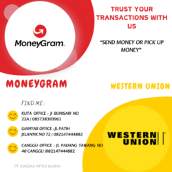 Moneygram Bali & Western Union Bali